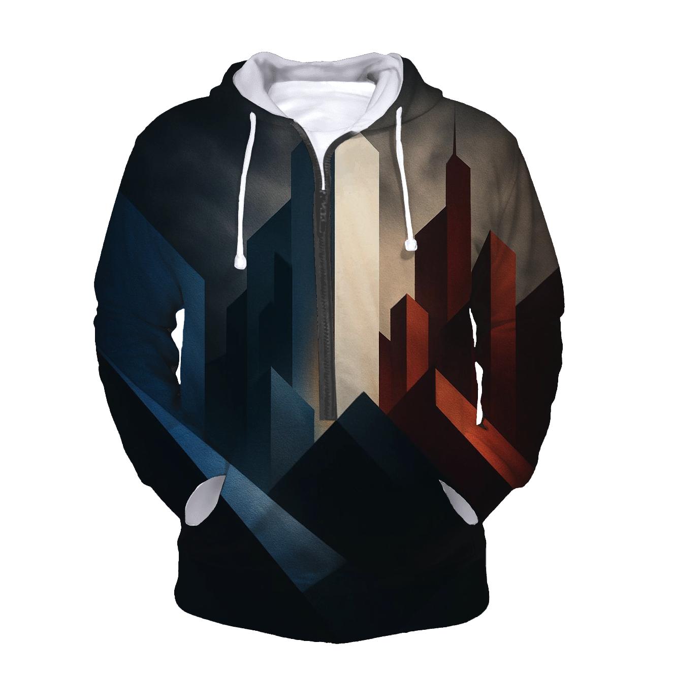 TriColor Geometry premium hoodies