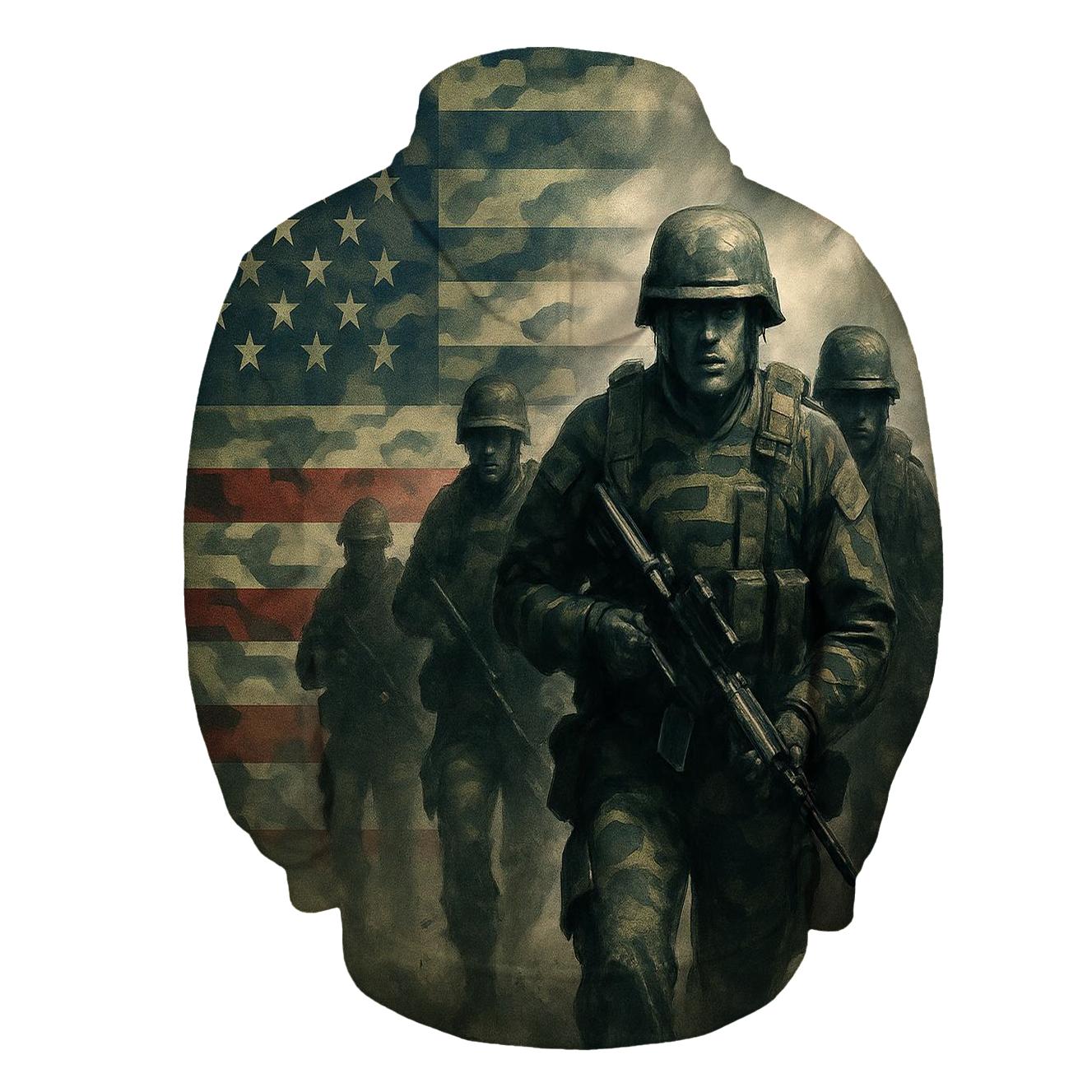 Camouflage Flag Fusion graphic hoodies