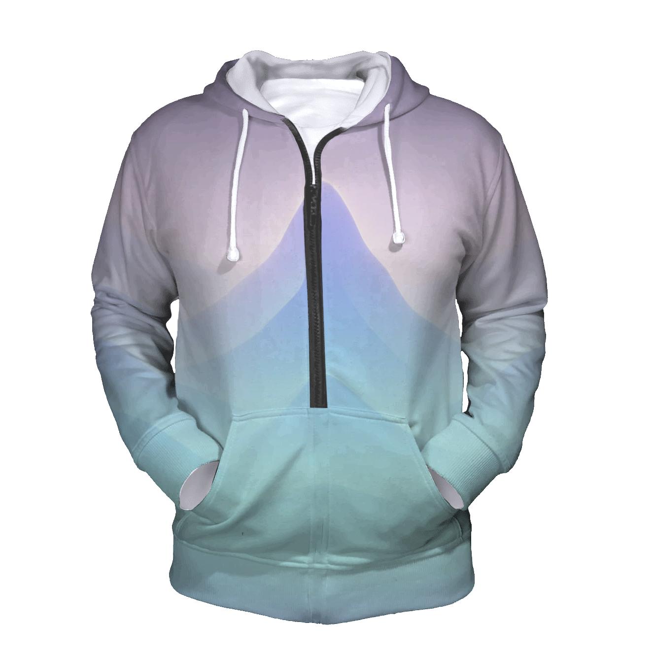 Pastel Mist Mountains zip-up hoodies