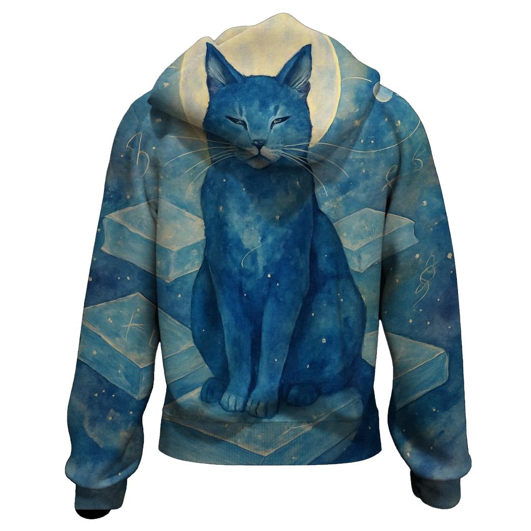 Galactic Librarian Cat printed hoodies