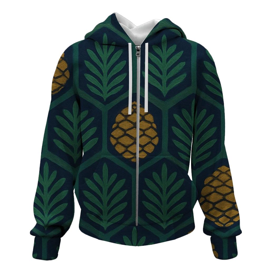 Green Evergreen Tessellation On Dark Background hoodie trends