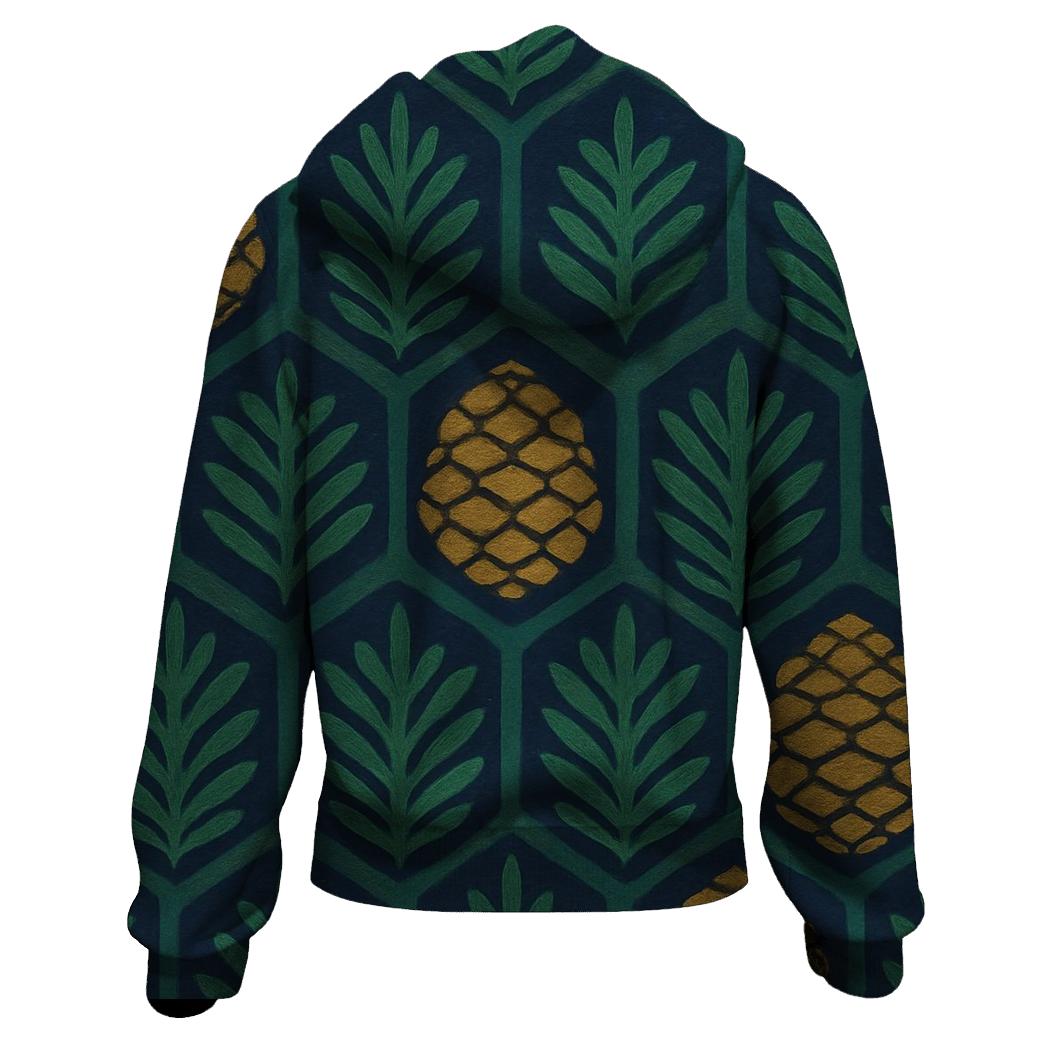 Green Evergreen Tessellation On Dark Background hoodie trends