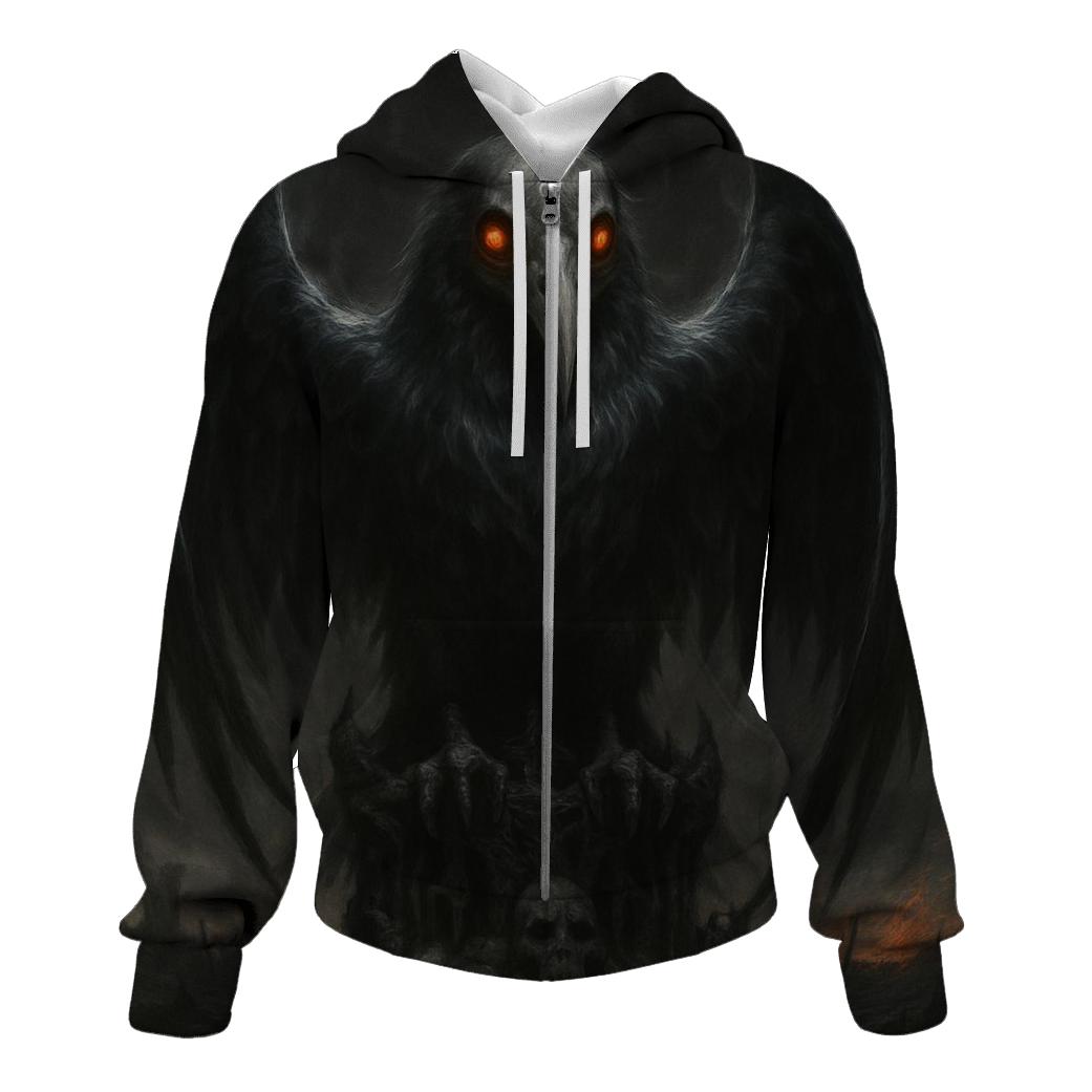 Raven King Of Ash zip-up hoodies