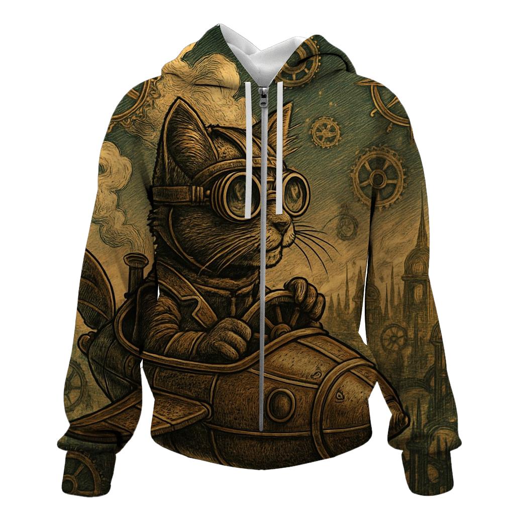 Clockwork Explorer Cat hoodie designs