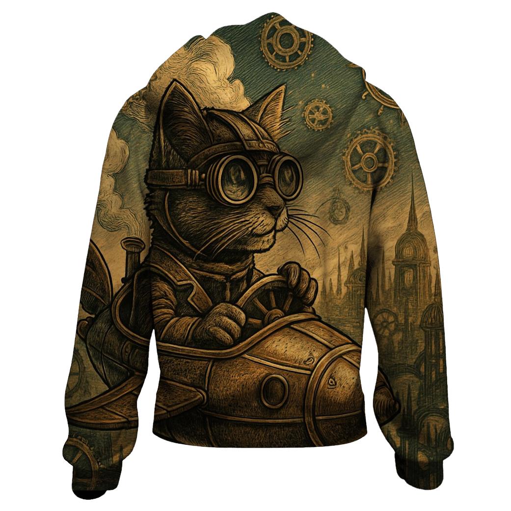 Clockwork Explorer Cat hoodie designs