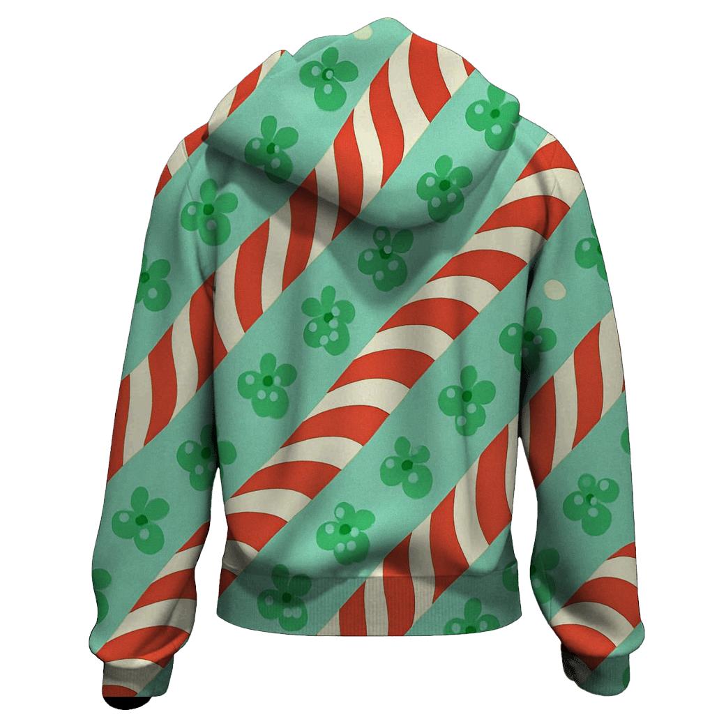 Candy Cane Wave On Colored Background hoodie styles