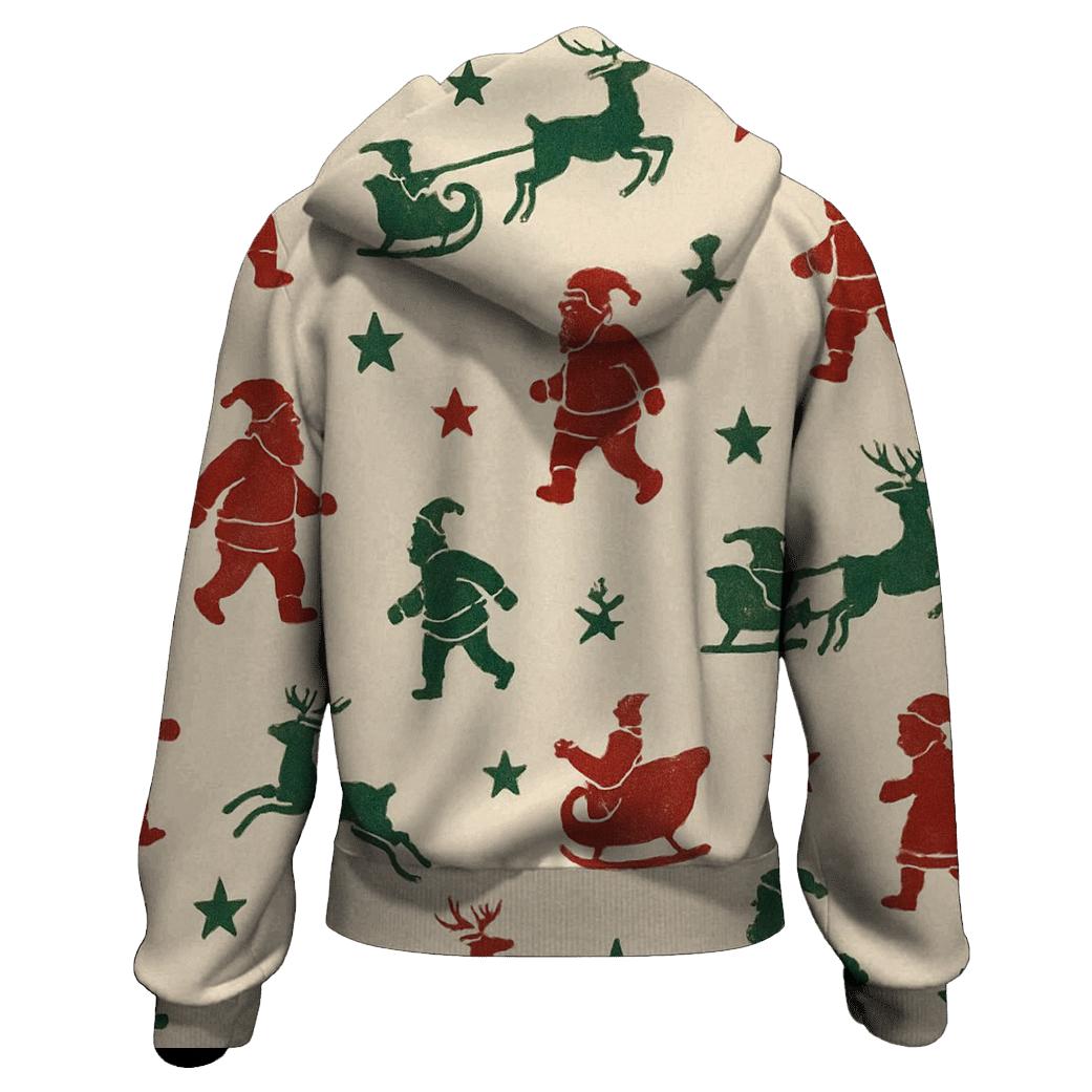Santa Silhouette Scatter On Colored Background graphic hoodies