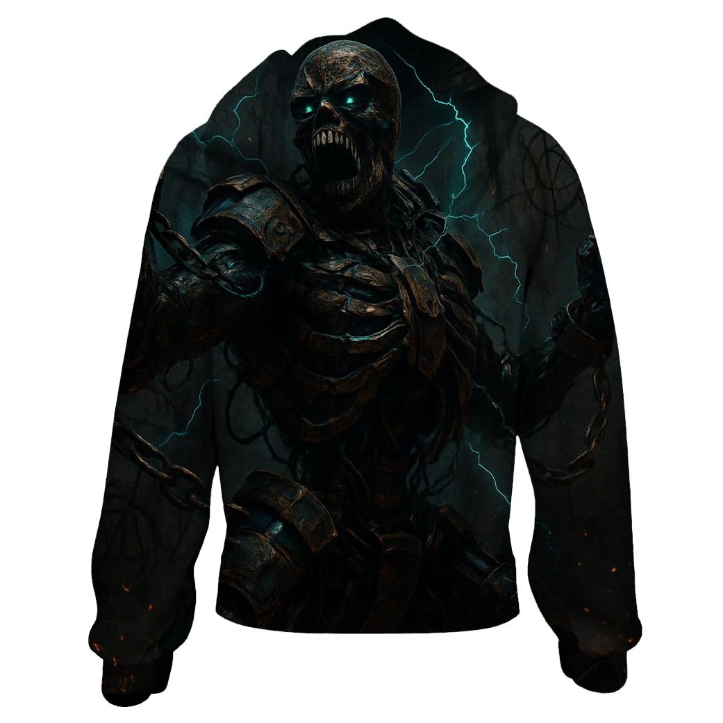 Chained Skeleton Vanguard graphic hoodies
