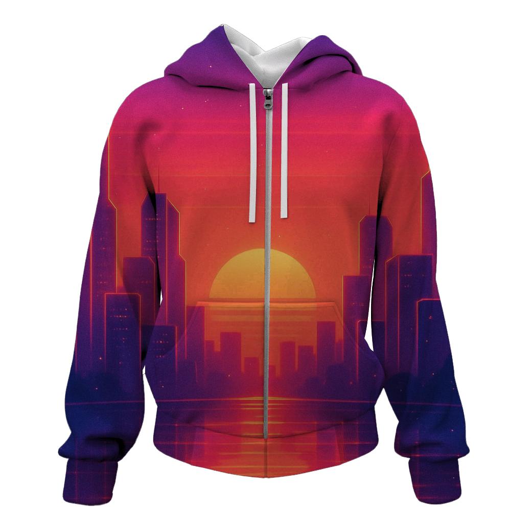 Sunset Circuit Skyline premium hoodies