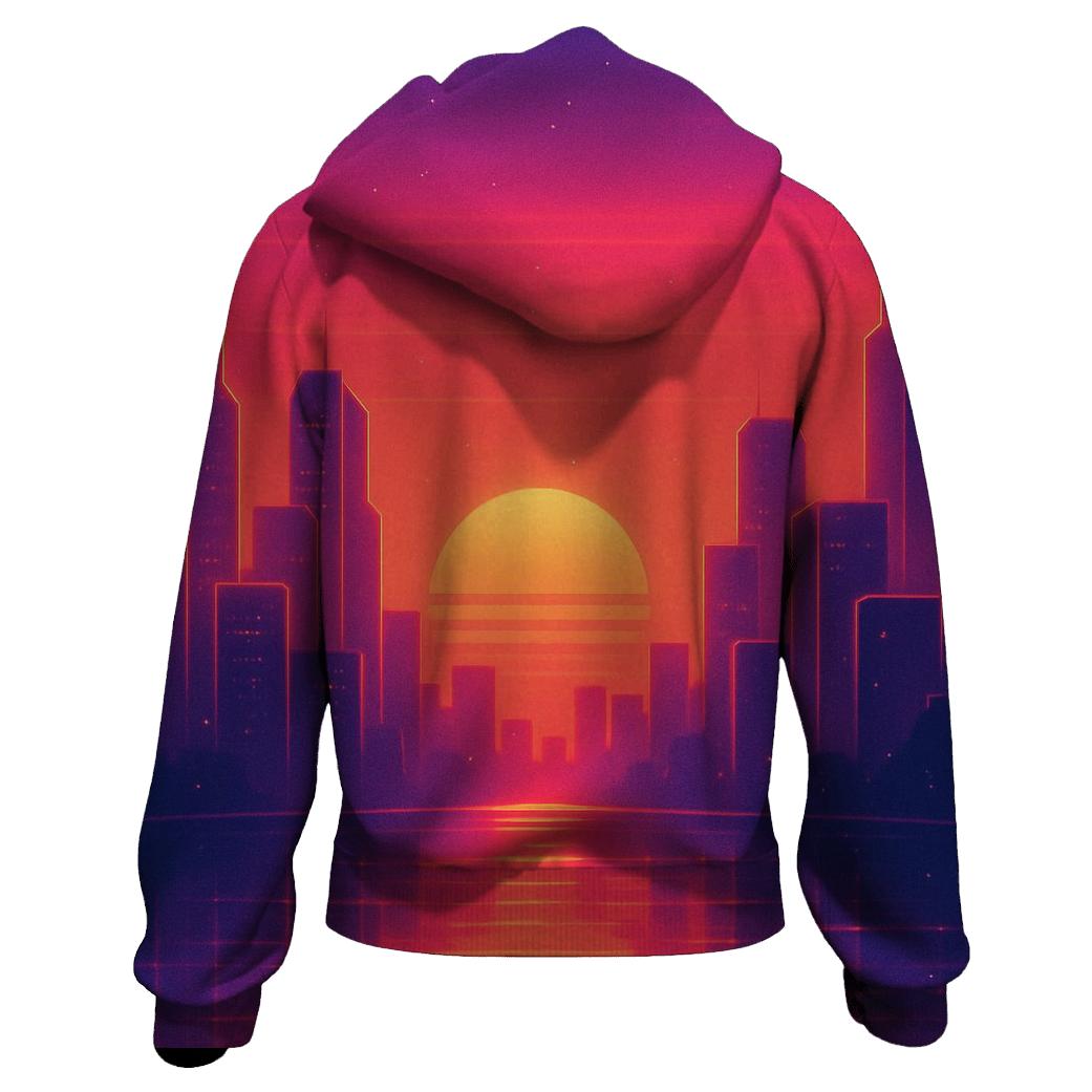 Sunset Circuit Skyline premium hoodies