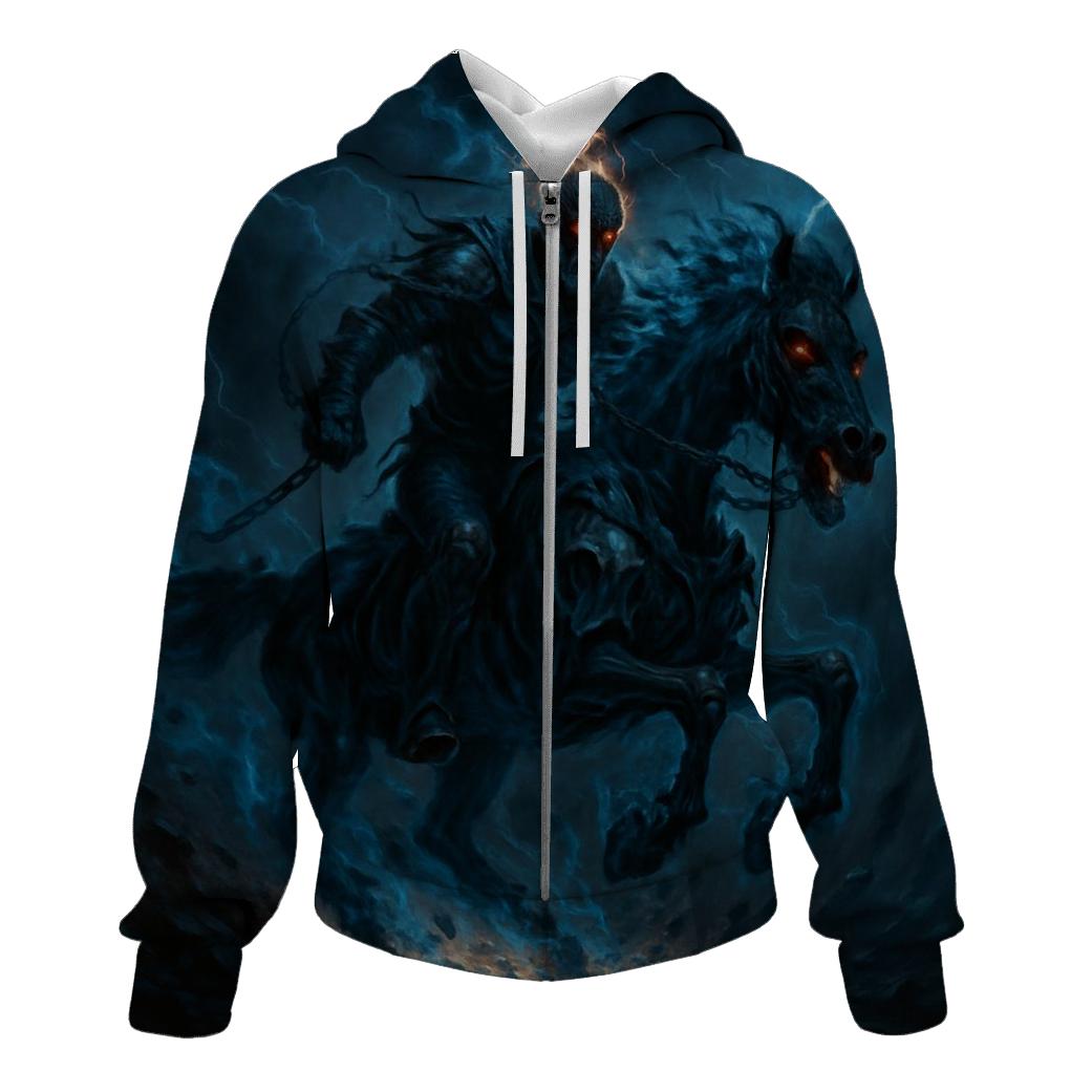 Cerulean Necropolis Rider graphic hoodies