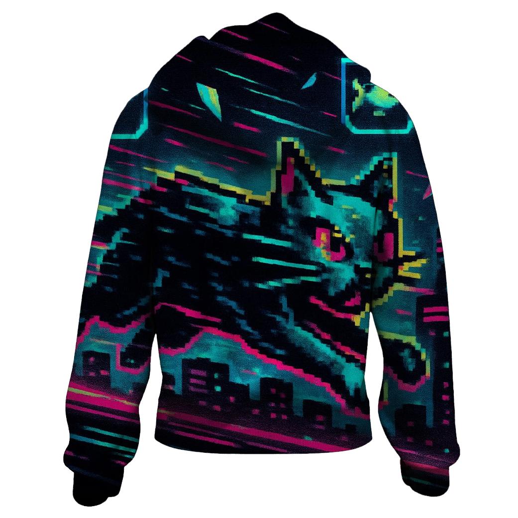 Arcade Runner Cat graphic hoodies