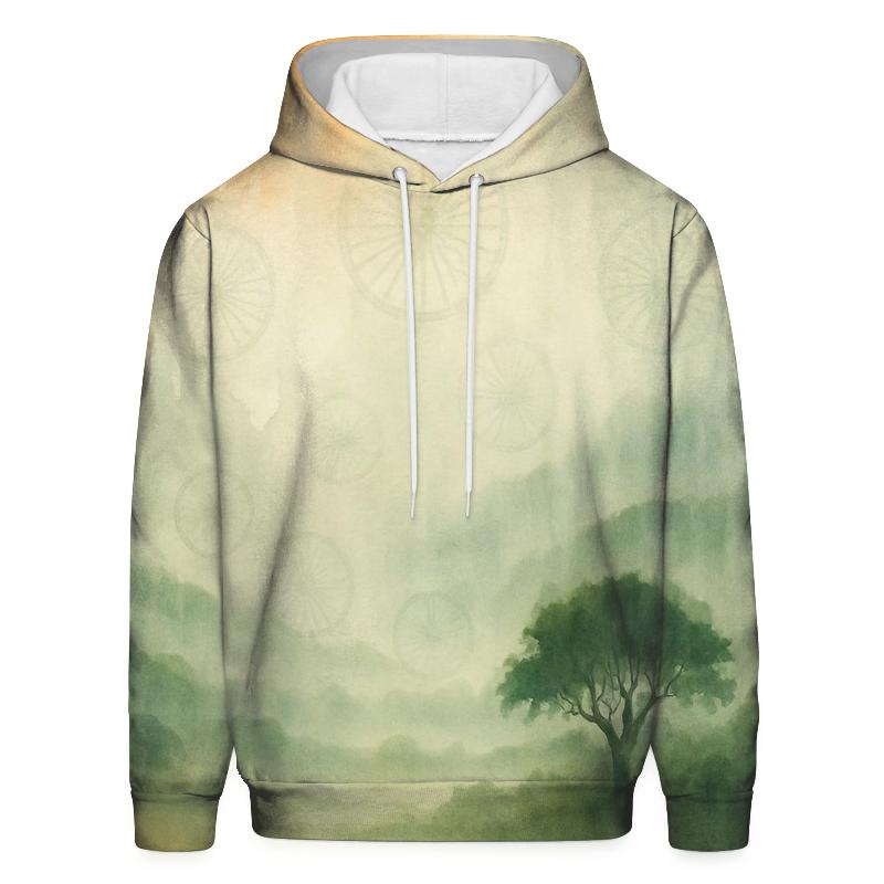 Monsoon Watercolor Saffron designer hoodies