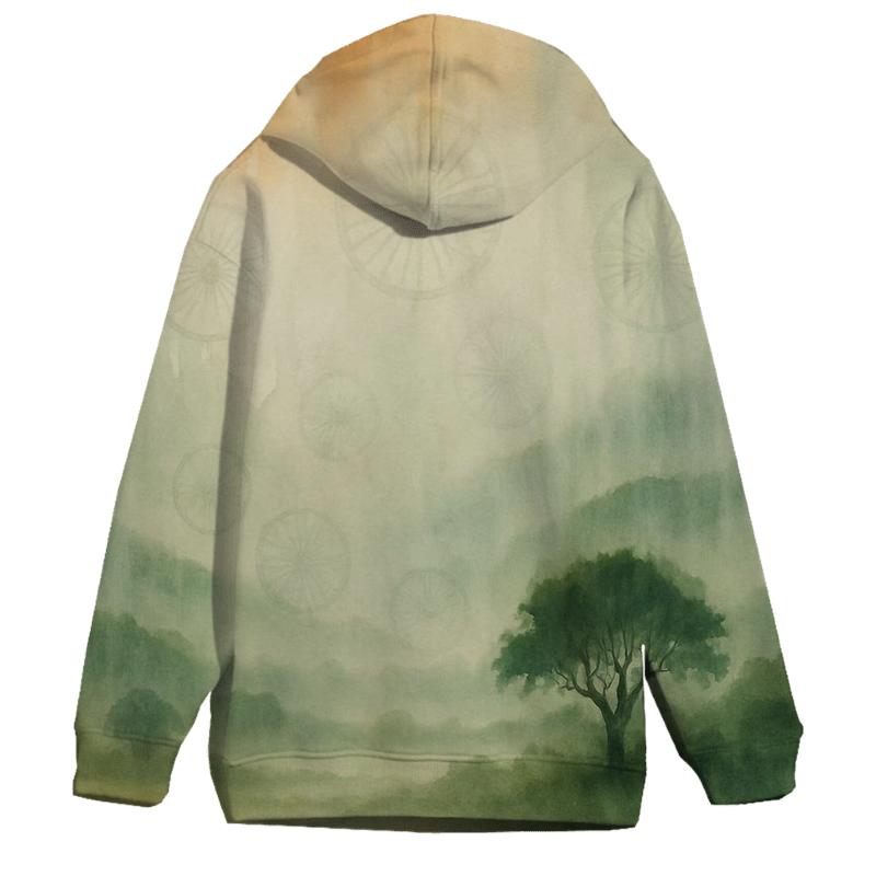 Monsoon Watercolor Saffron designer hoodies