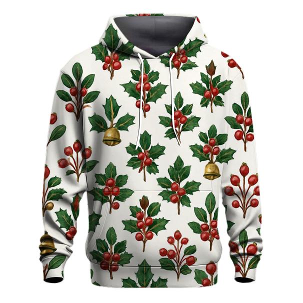 Red Mistletoe Chevron On White Background hoodie trends