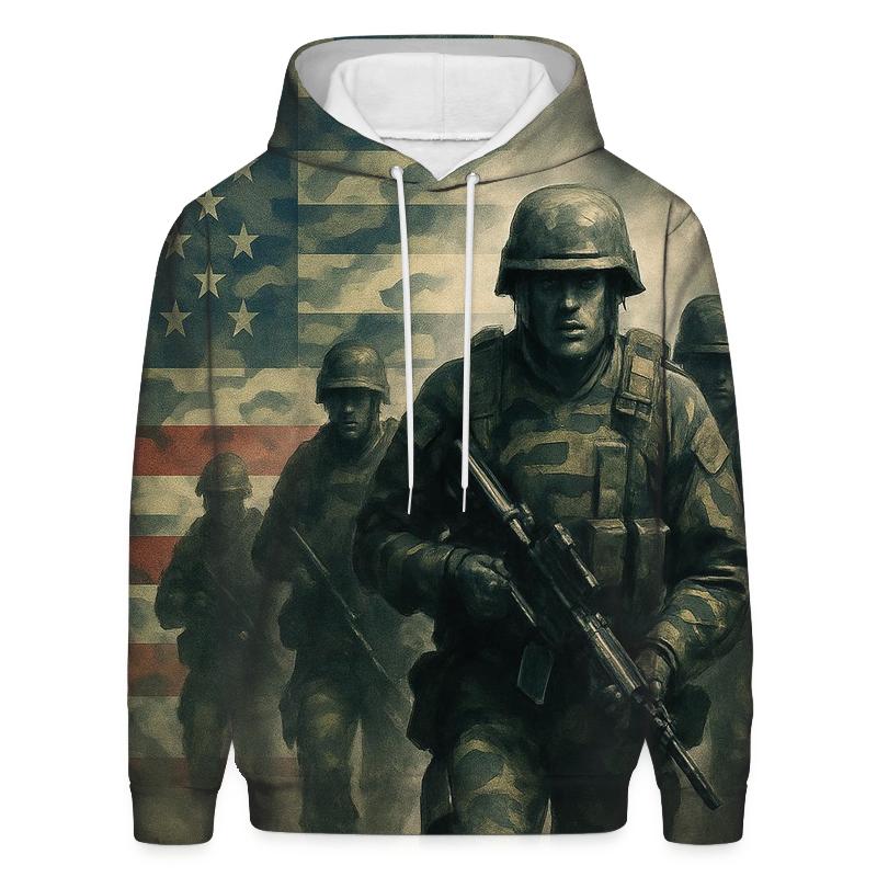 Camouflage Flag Fusion hoodies fashion