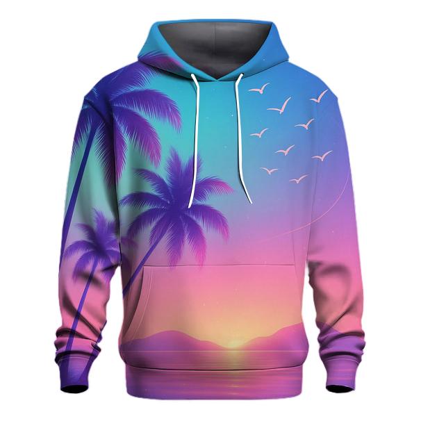 Teal Twilight Palms hoodie styles
