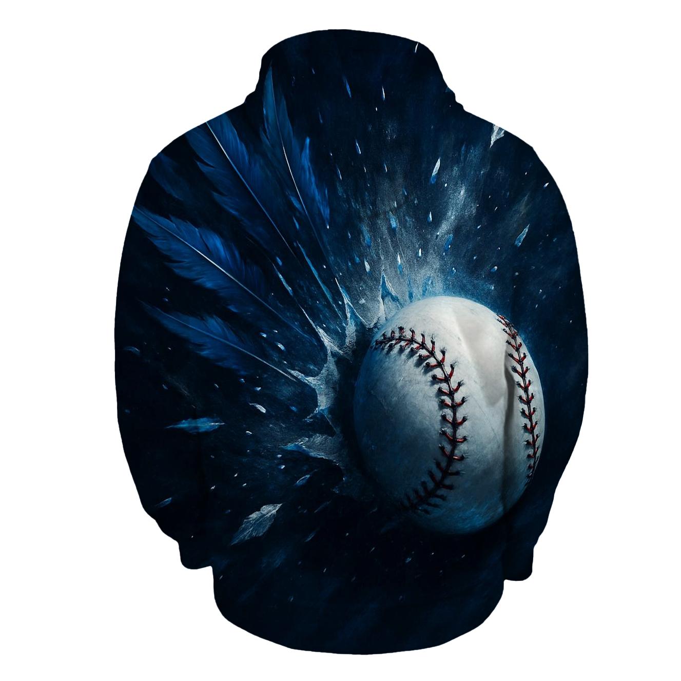Feathered Fastball In Deep Navy hoodie designs