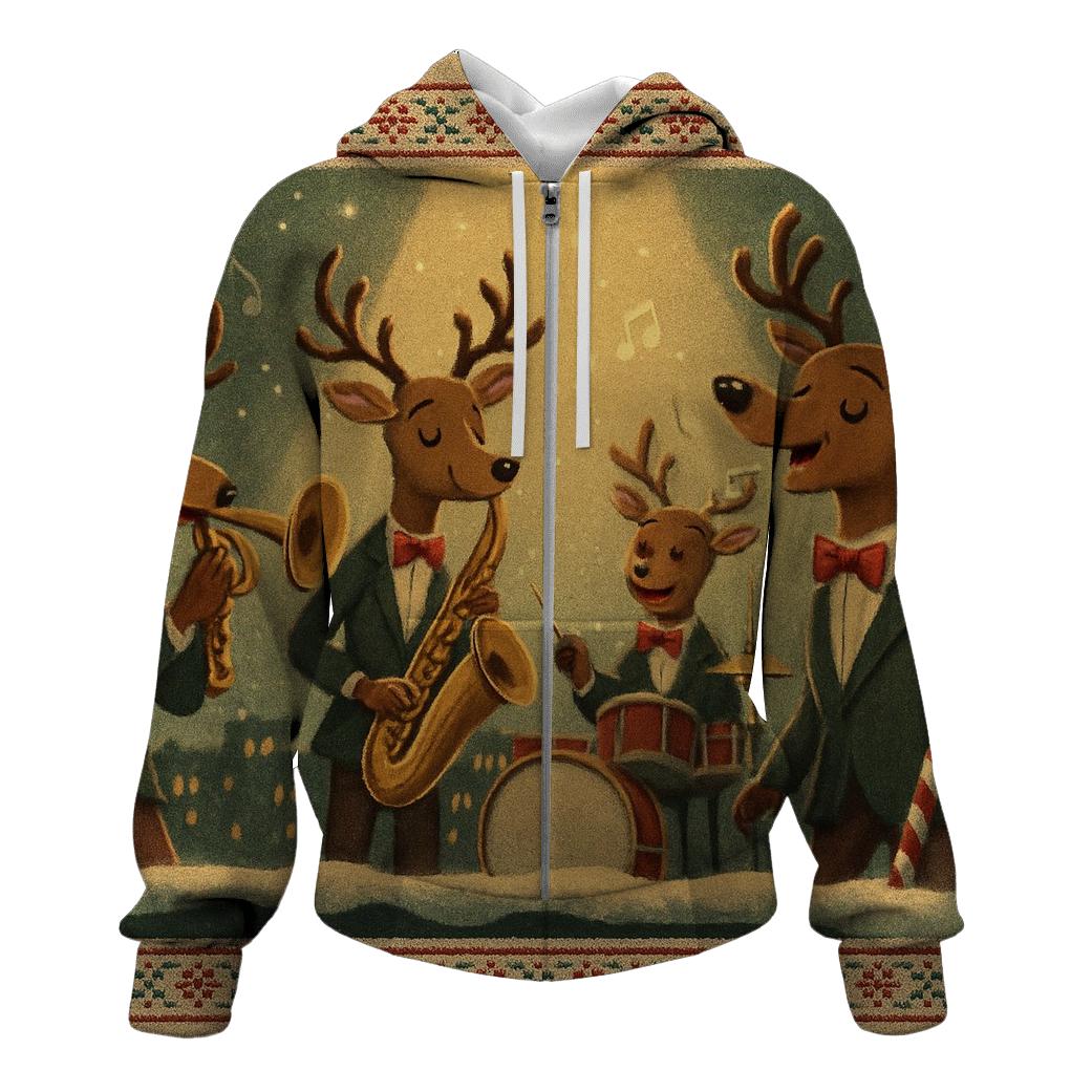 Reindeer Jazz Quartet embroidered hoodies