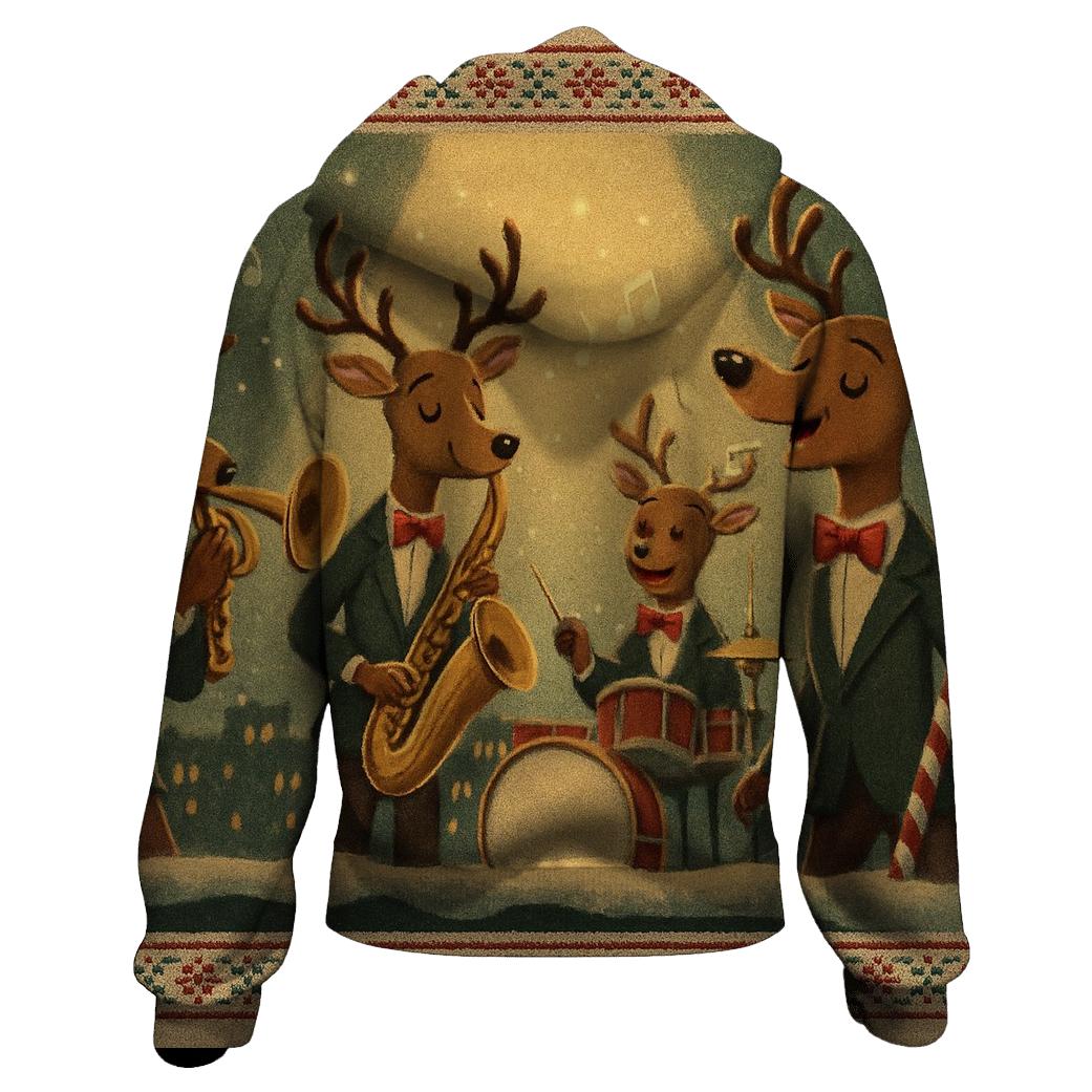 Reindeer Jazz Quartet embroidered hoodies