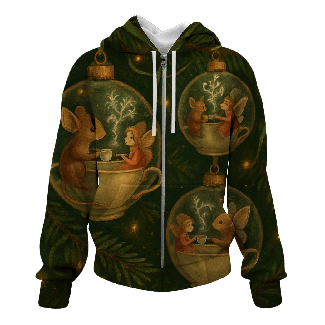 Ornament Garden Tea Party zip-up hoodies