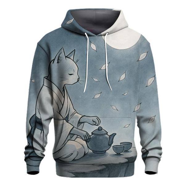 Moonlight Tea Ceremony Cat heavyweight hoodies