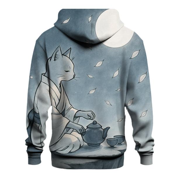 Moonlight Tea Ceremony Cat heavyweight hoodies