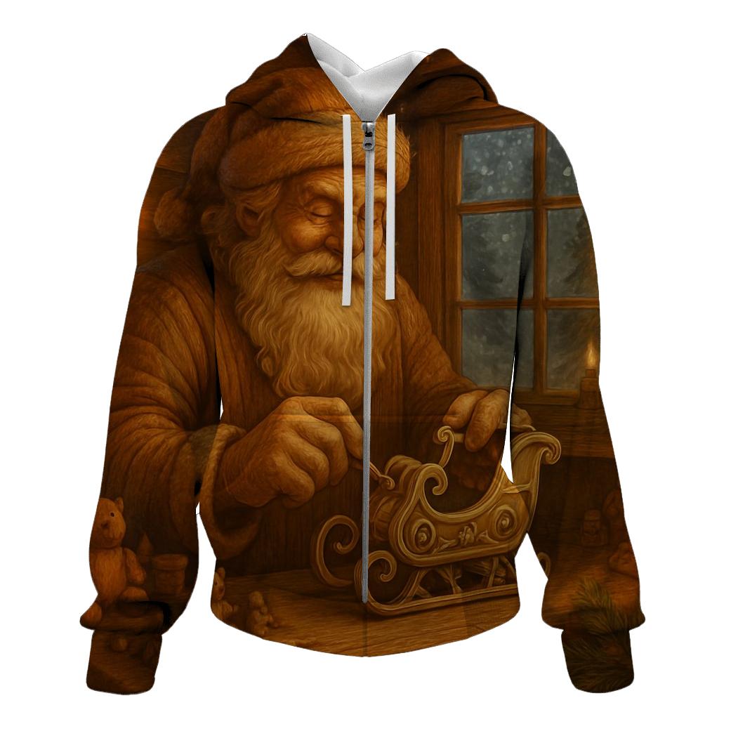 Woodland Clockwork Santa embroidered hoodies
