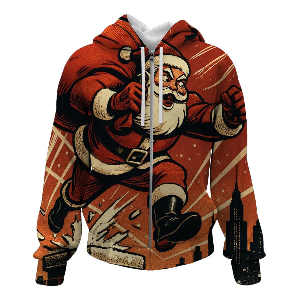 Retro Comic Claus Escape hoodie designs