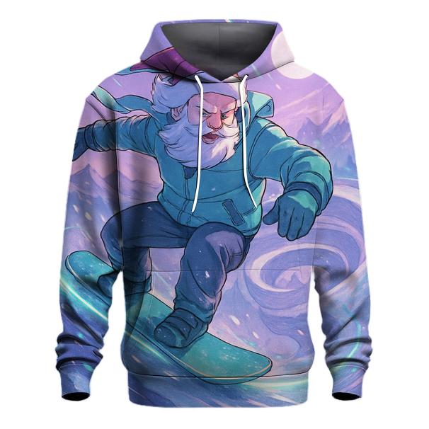 Santa Surfing The Snowstorm graphic hoodies