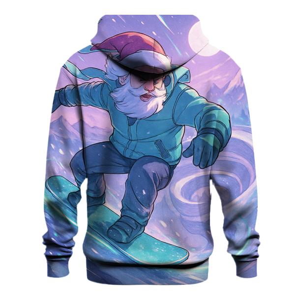 Santa Surfing The Snowstorm graphic hoodies