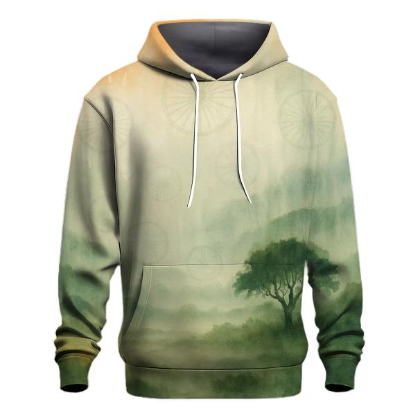 Monsoon Watercolor Saffron graphic hoodies