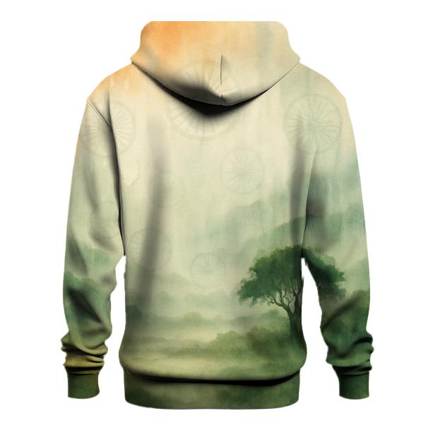Monsoon Watercolor Saffron graphic hoodies