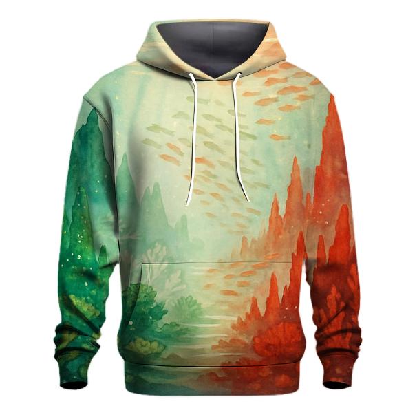 Coral Reef Banner embroidered hoodies