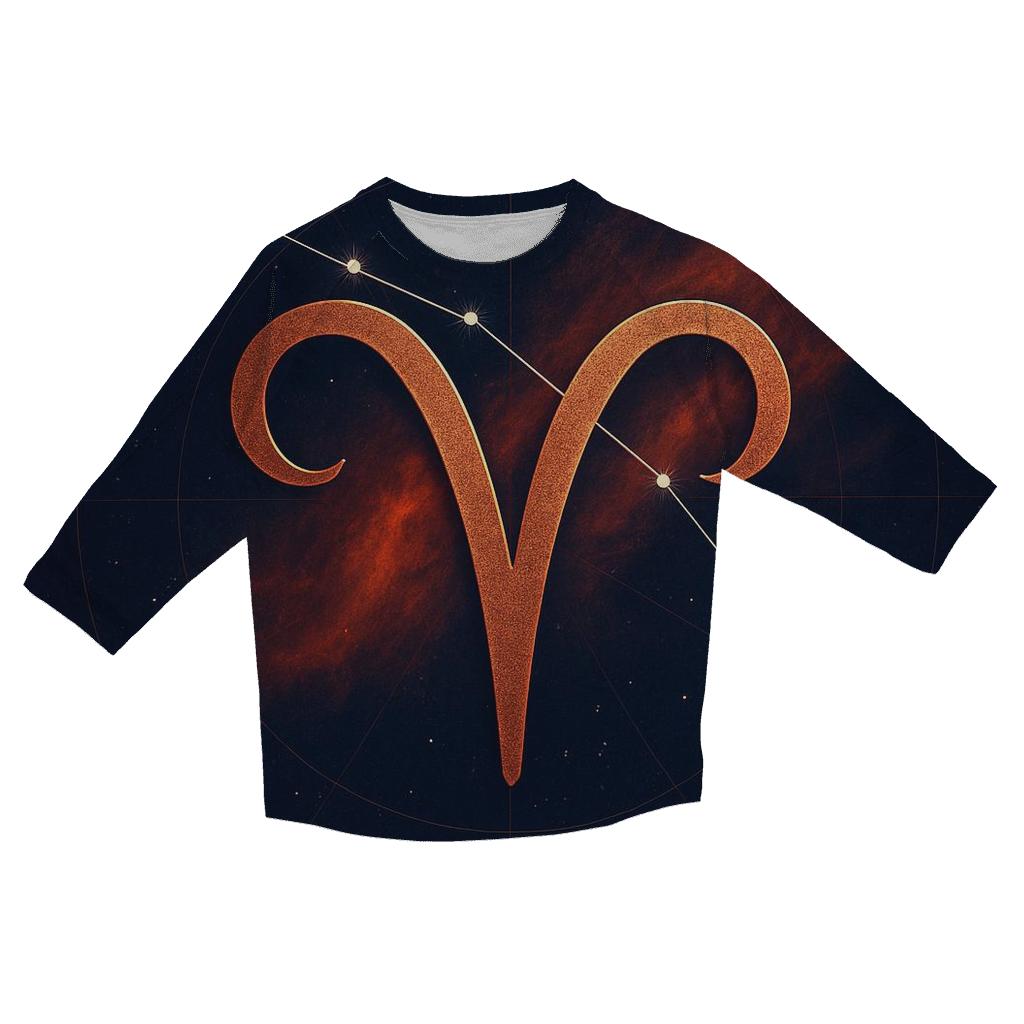 Luminous Aries Constellation Map designer 3/4 sleeve blouses