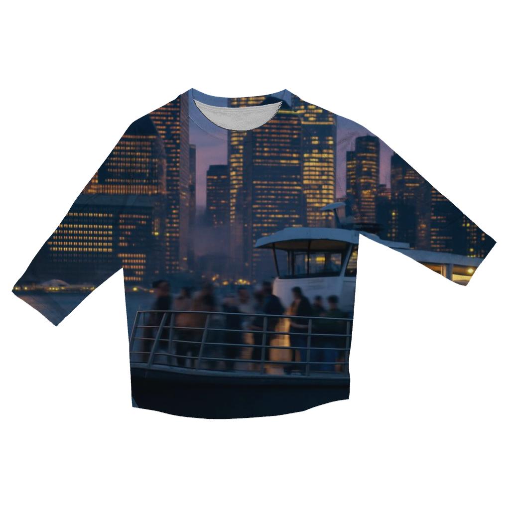 Hudson Twilight Ferry Reflection designer 3/4 sleeve blouses