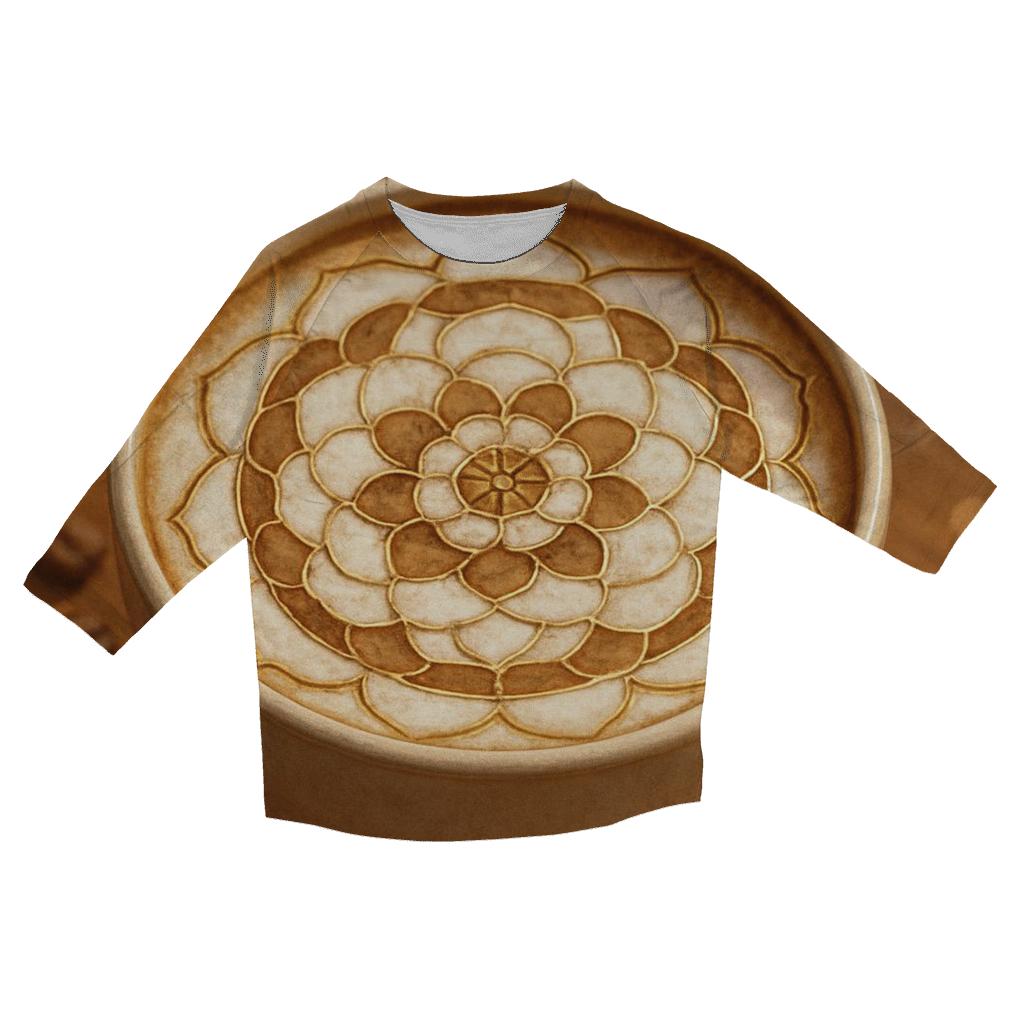 Latte Swirl Mosaic designer 3/4 sleeve blouses