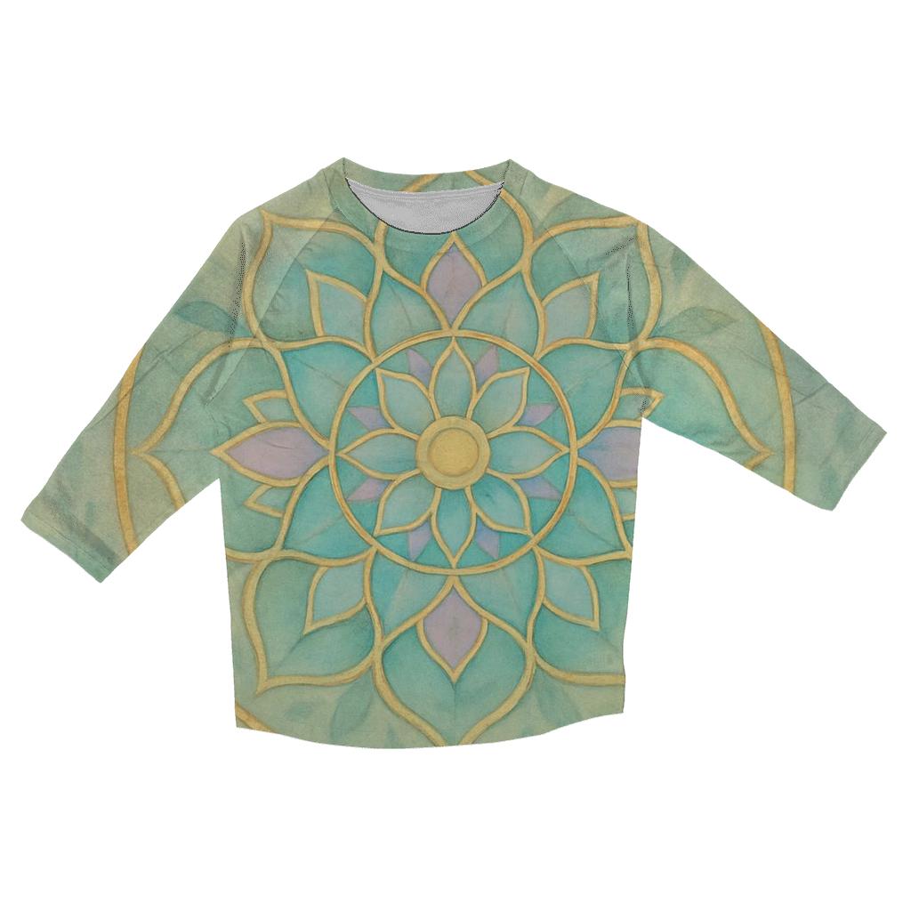Luminous Mandala Garden casual three quarter sleeve shirts