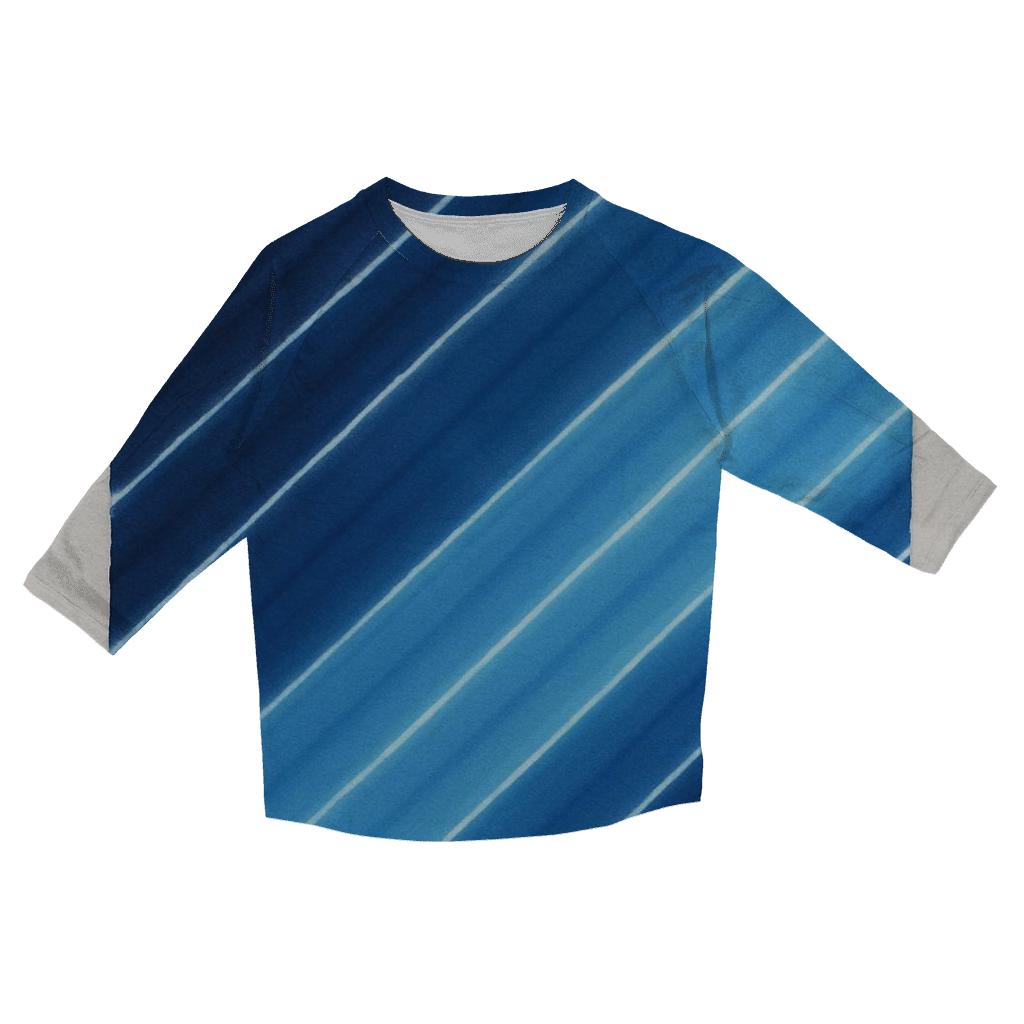 Indigo Arashi Diagonals casual three quarter sleeve shirts