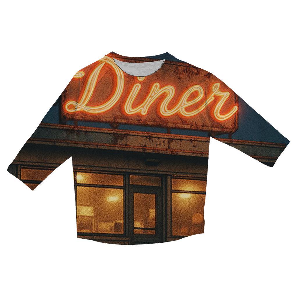 Diner Neon Evening Sign stylish quarter sleeve tops
