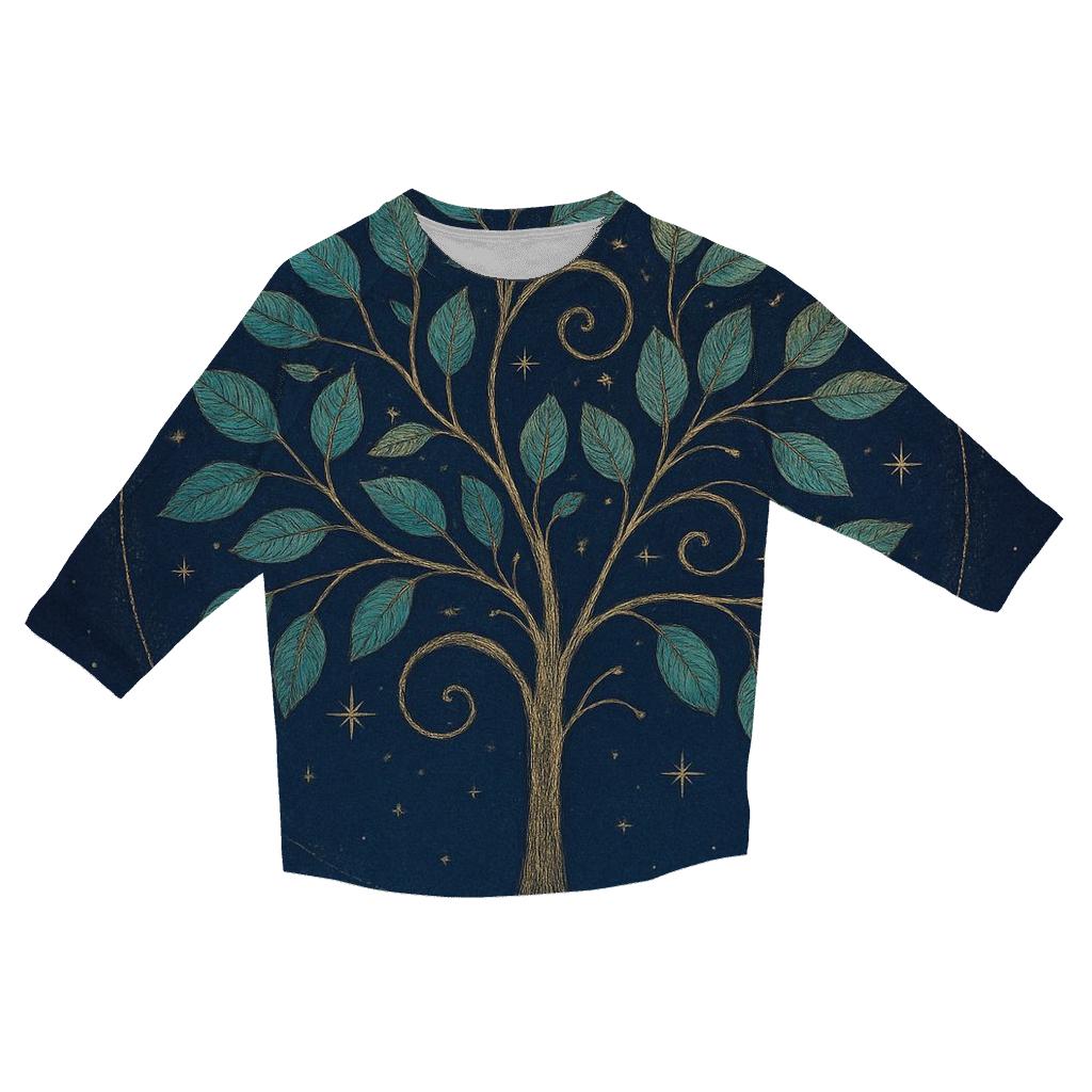 Celestial Tree Of Seasons cotton quarter sleeve shirts