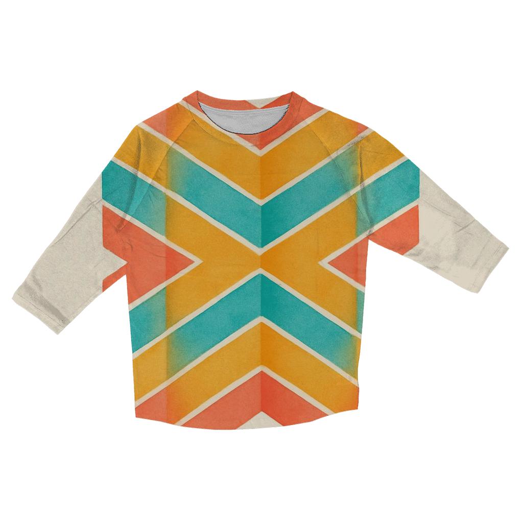 Chevron Coral Accordion casual three quarter sleeve shirts