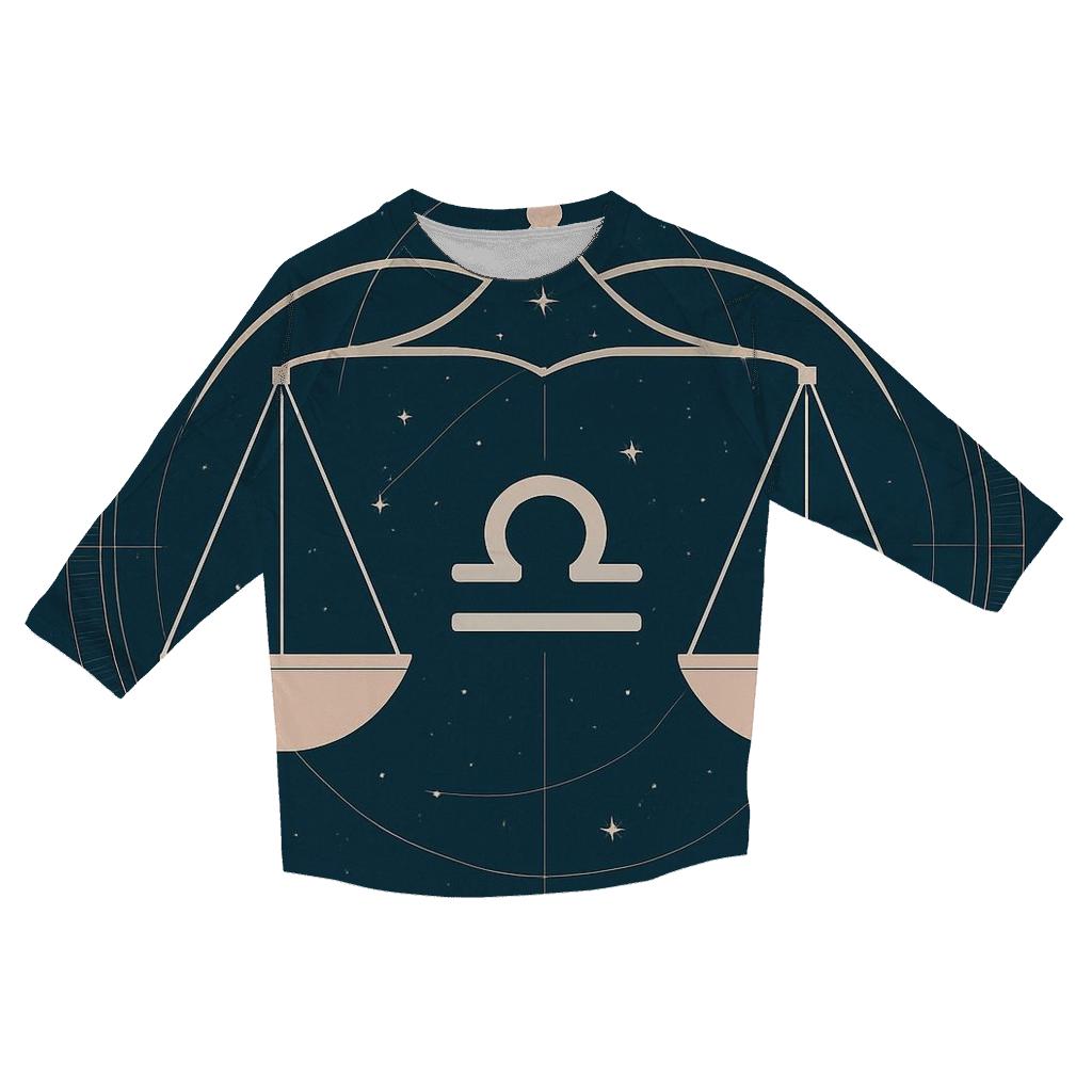 Libra Celestial Scales Diagram personalized 3/4 sleeve tees