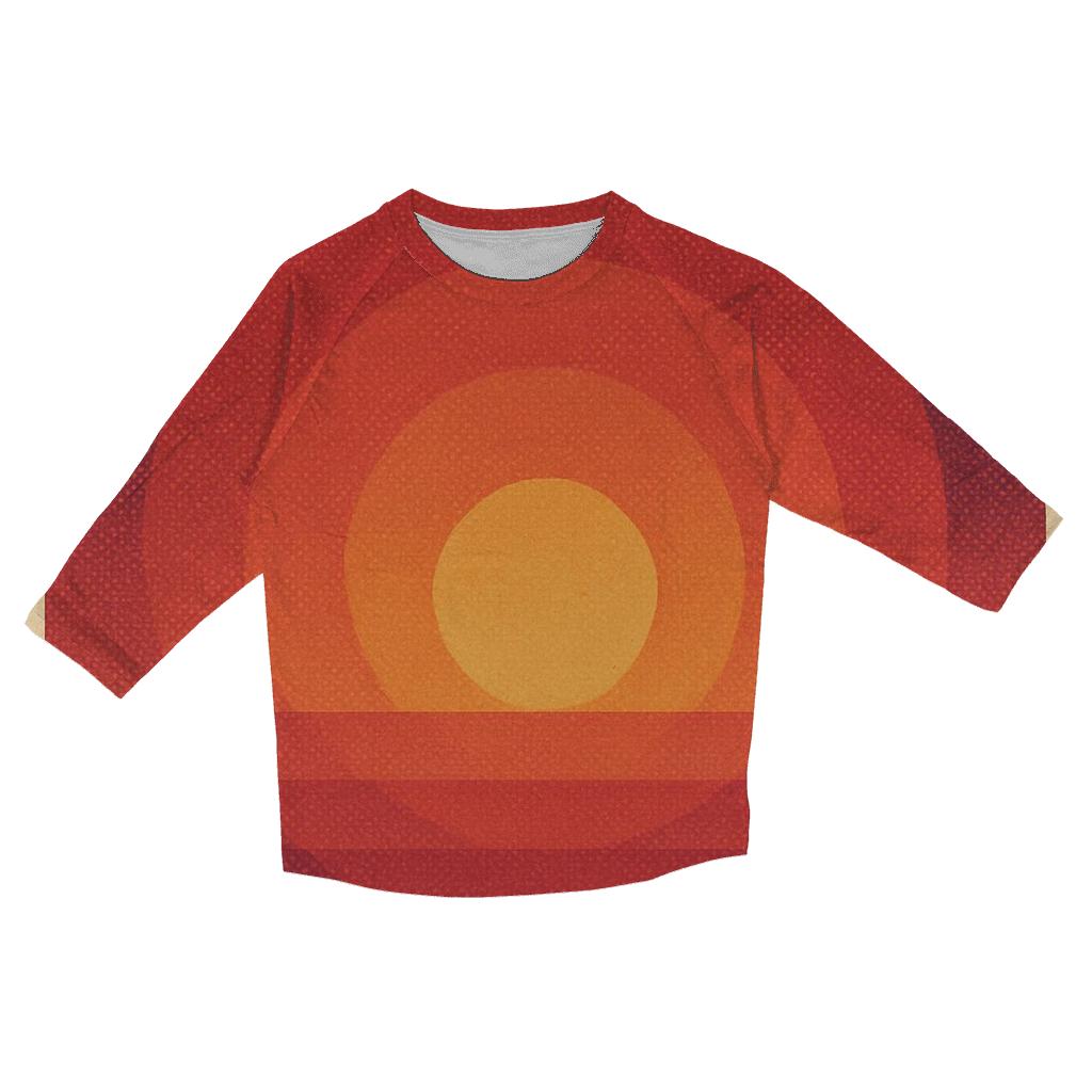 Retro Sunset Halftone custom 3/4 sleeve shirts