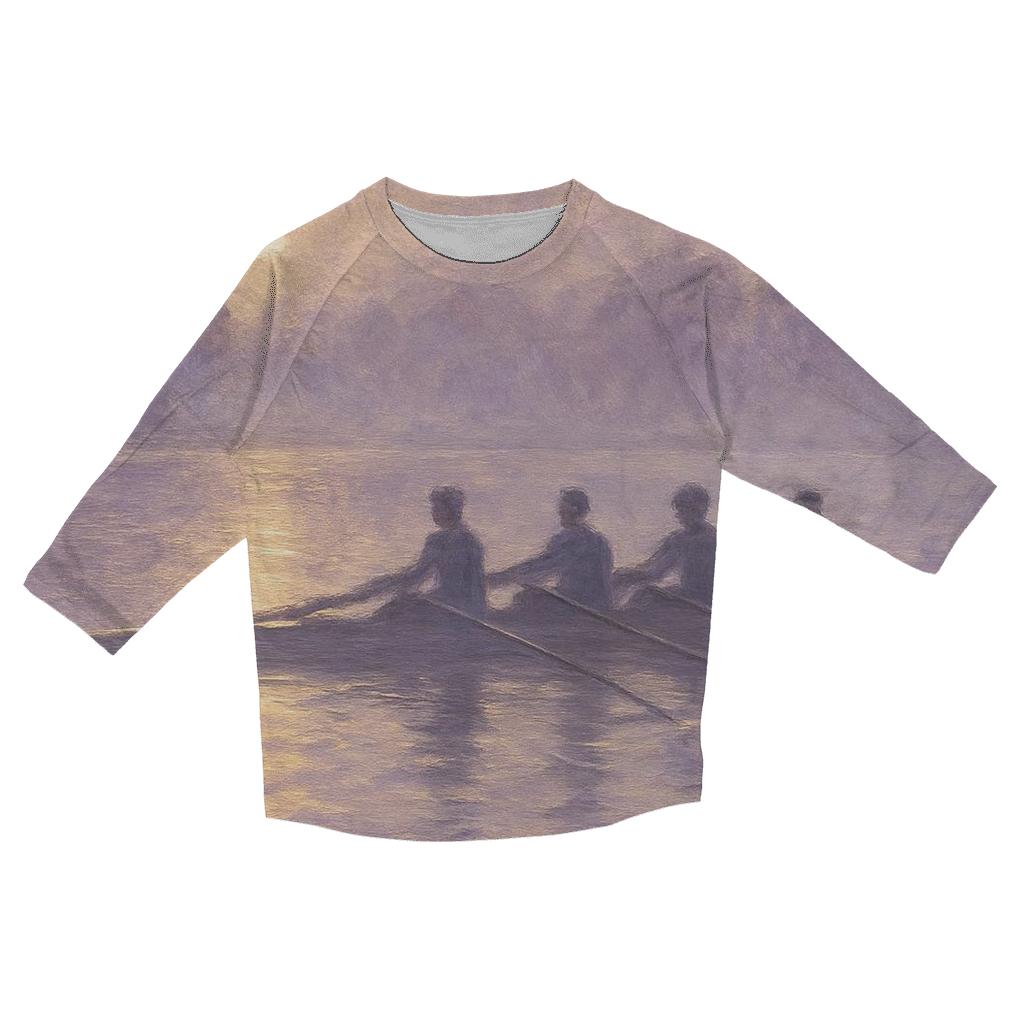 Rowing Dawn Silhouette printed three quarter sleeve shirts