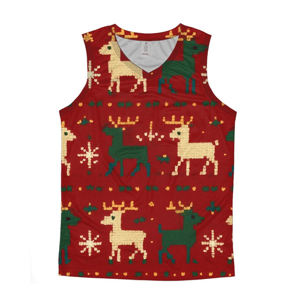 Jolly Reindeer Chain Design sports performance tank tops
