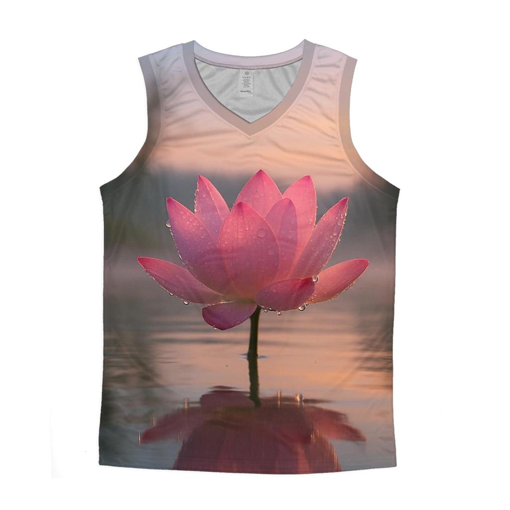 Lotus Pond Dawn Reflection personalized athletic tanks