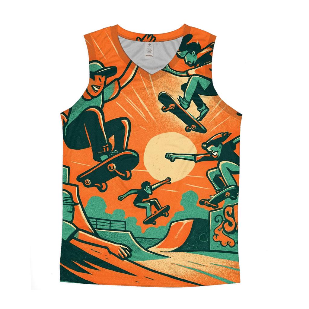 Retro Skate Park Vibes personalized athletic tanks