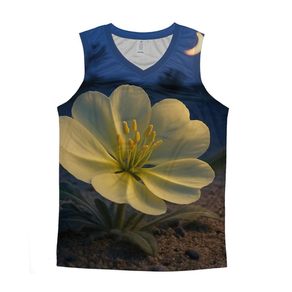 Desert Evening Bloom Crescent trendy fitted tank tops