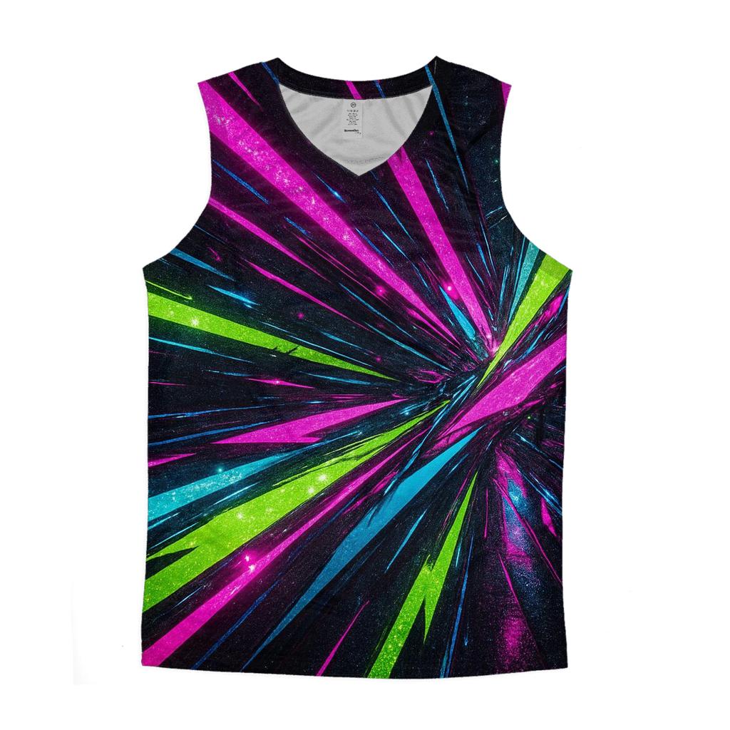 Electric Neon Prism Riot designer workout tanks